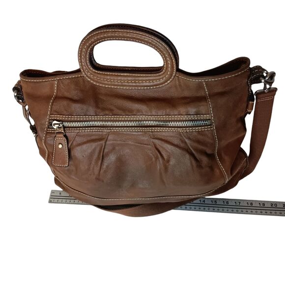 Vintage Fossil Brown Soft Leather Satchel Tote Doctor Messenger Bag With Strap - Picture 13 of 13